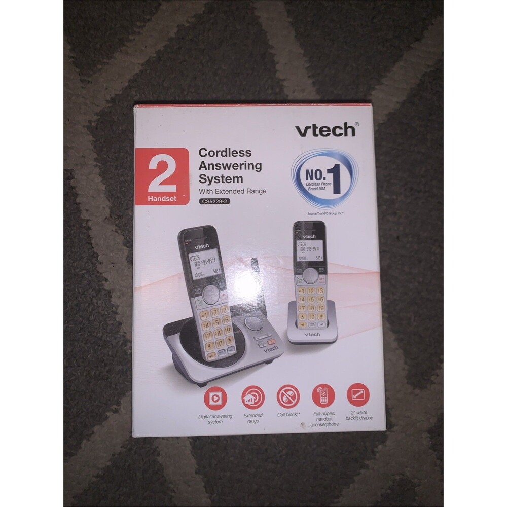VTech CS5229-2 2 Handset Extended Range Cordless Phone with Answering System